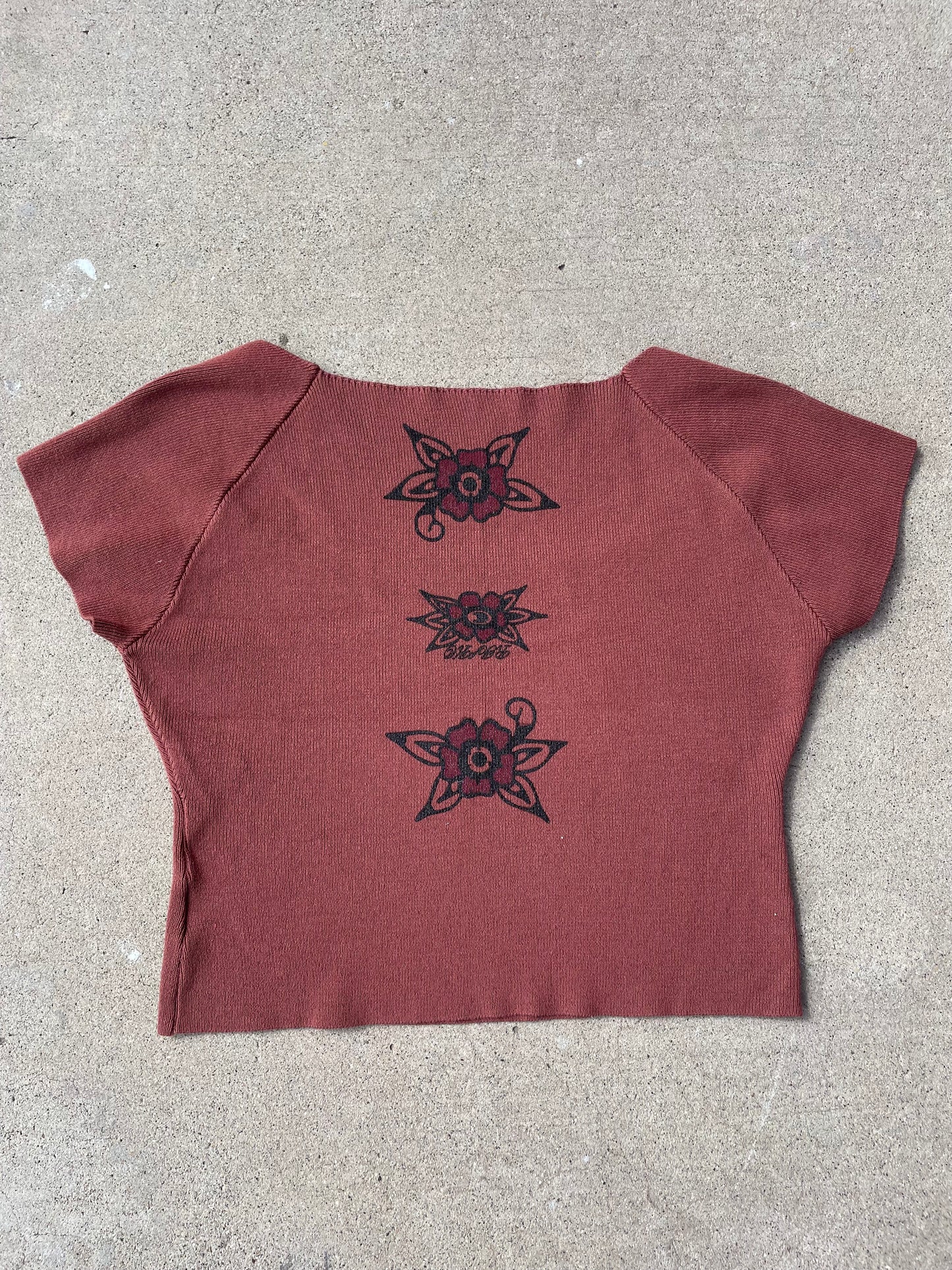 Flora Knit Crop Tee