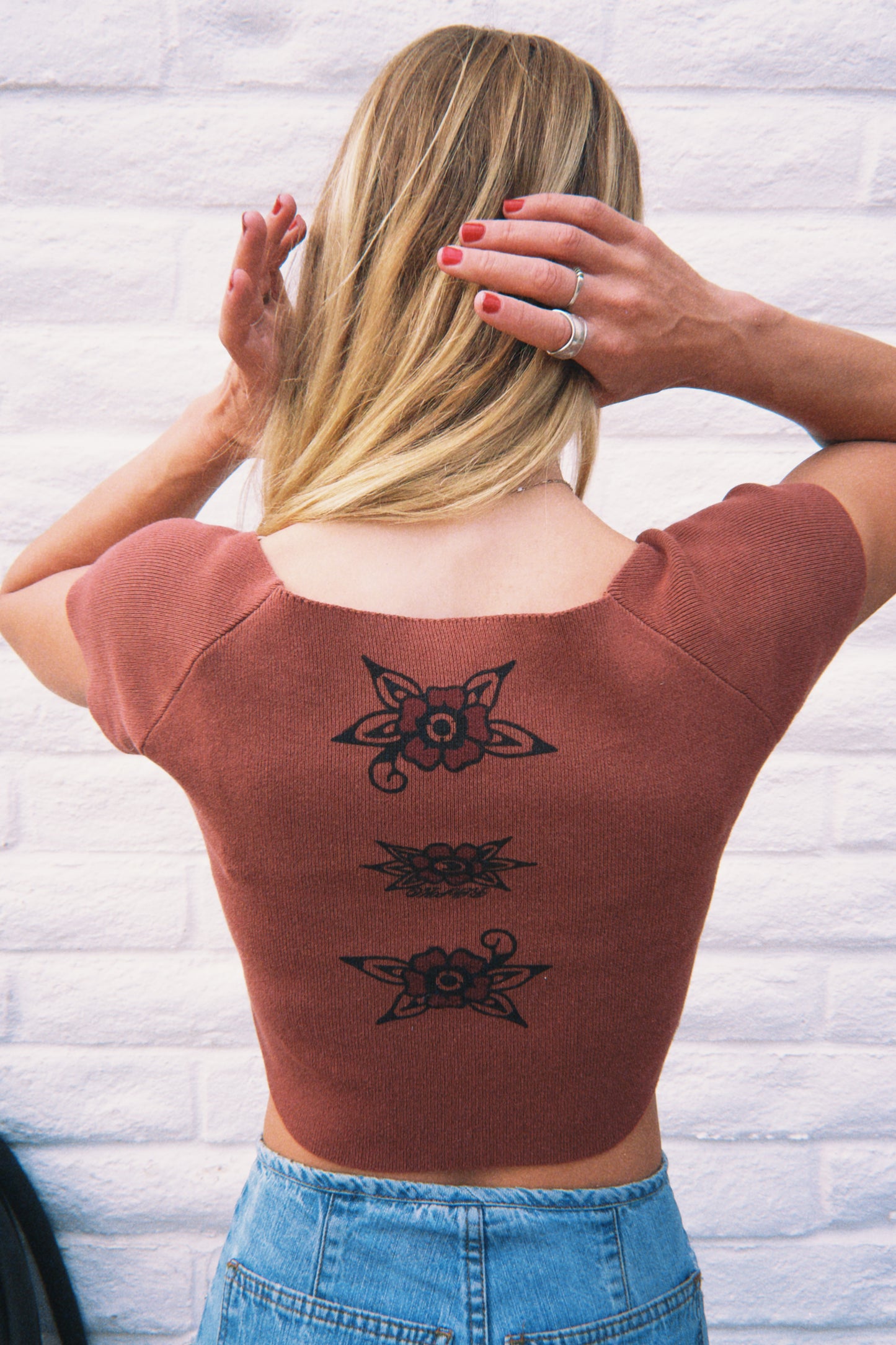Flora Knit Crop Tee