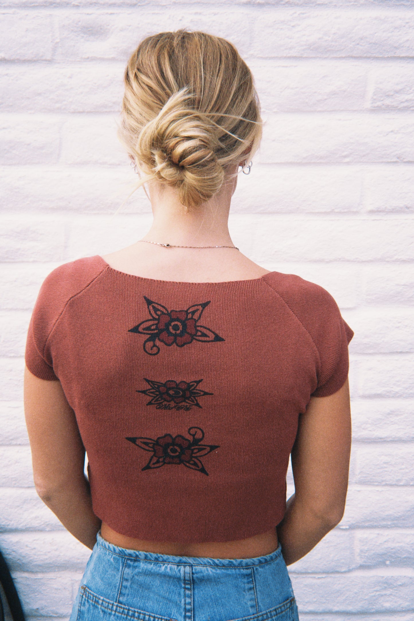Flora Knit Crop Tee